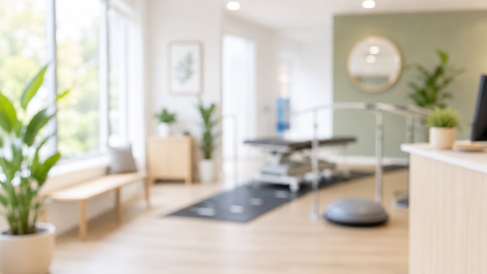 Bright modern vestibular clinic reception