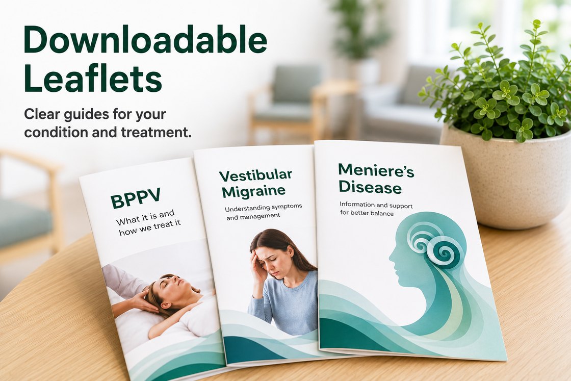Downloadable patient leaflets — BPPV, vestibular migraine and Ménière's disease guides